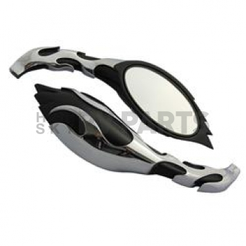 CIPA USA Exterior Mirror Oval  Black With Silver Hand Set Of 2 - 01919