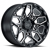 Black Rhino Wheel Sharpnel - 20 x 9.5 Black With Natural Accents - 2095SHR-86140B12