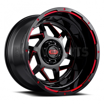 Grid Wheel GD14 - 17 x 9 Black With Red Accents - GD1417090237E0008