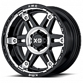KMC Wheel 17 Inch Diameter 18 Offset Aluminum Black With Natural Face Single