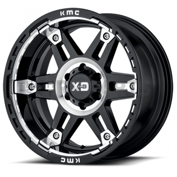 KMC Wheel 17 Inch Diameter 18 Offset Aluminum Black With Natural Face Single
