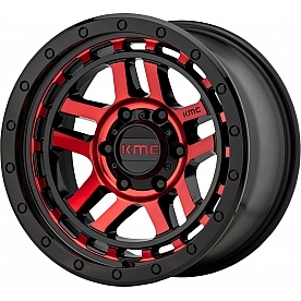 KMC Wheel KM540 Recon 17 x 9 Black With Natural Face And Red Tinted - KM54079068912N