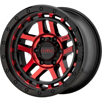 KMC Wheel KM540 Recon 17 x 9 Black With Natural Face And Red Tinted - KM54079068912N
