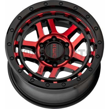 KMC Wheel KM540 Recon 17 x 9 Black With Natural Face And Red Tinted - KM54079068912N-1