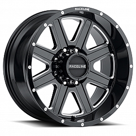 RaceLine Wheel 20 Diameter -19 Offset Aluminum Black With Natural Accents Single