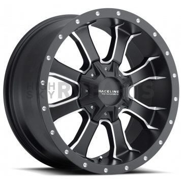 RaceLine Wheel 20 Diameter 0 Offset Aluminum Black With Natural Accents Single