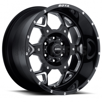 SOTA Offroad Wheel SKUL - 20 x 9 Black With Natural Accents - 560DM-20965+00