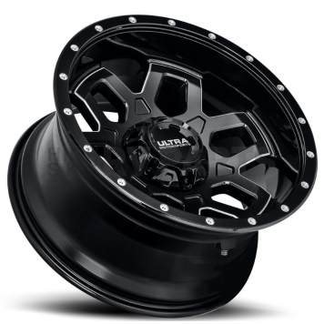 Ultra Wheel Warlock 217 - 20 x 10 Black With Milled Accents - 217-2135BM25-1
