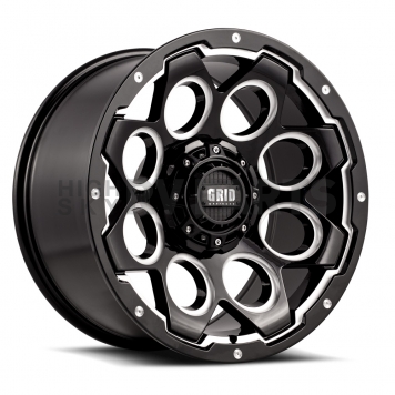 Grid Wheel GD08 - 18 x 9 Black With Natural Accents - GD0818090237M106