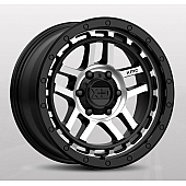 KMC Wheel 18 Diameter 18 Offset Aluminum Black With Natural Face Single