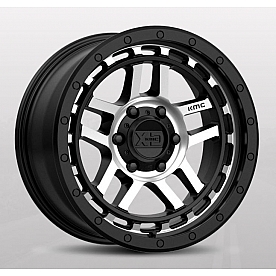 KMC Wheel 18 Diameter 18 Offset Aluminum Black With Natural Face Single