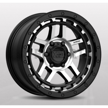 KMC Wheel 18 Diameter 18 Offset Aluminum Black With Natural Face Single