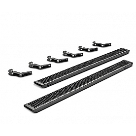 N-Fab Running Board Black Textured Powder Coated Aluminum Stationary - GFC19QC-TX