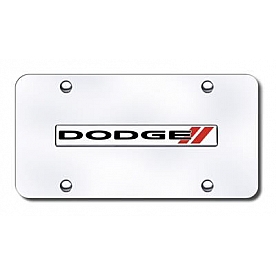 Automotive Gold License Plate - Dodge Stripes Stainless Steel - DODSNCC