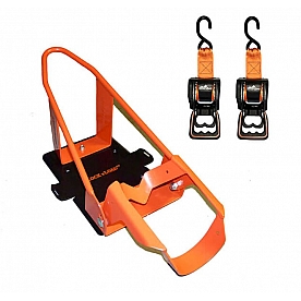 Lock N Load Motorcycle Wheel Chock Solid Steel Orange/ Black Single - BK1000
