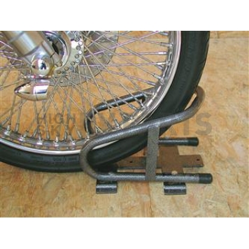 Rack-Em Motorcycle Wheel Chock Black/ Gray Steel Single - RA17