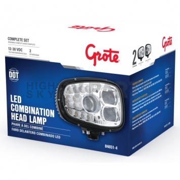 Grote Industries Snow Plow Light - 32 Watt High Beam/ 14 Watt Low Beam Clear - 846514-1