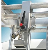 Custom Flow Roof Rack Ladder Clamp with Padlock Silver Aluminum - CA40