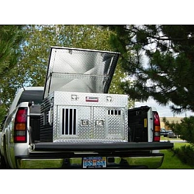 Owens Products Dog Box - Double Compartment Aluminum Single Door - 55005