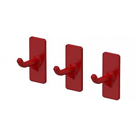 KargoMaster Storage Cabinet Equipment Hook Single Hook Red Set Of 3 - 42012