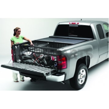 Roll-N-Lock Bed Cargo Divider Flip-Up Aluminum Black - CM572