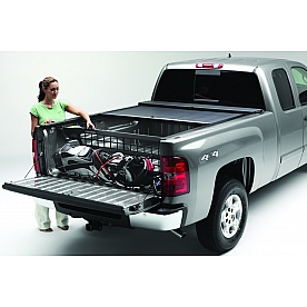 Roll-N-Lock Bed Cargo Divider Flip-Up Aluminum Black - CM208