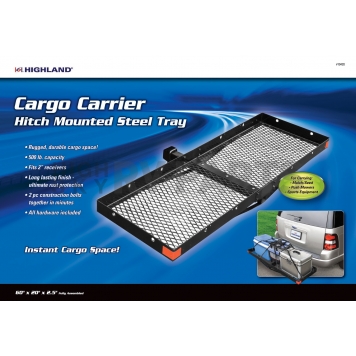 Highland Trailer Hitch Cargo Carrier 500 Pound Capacity Steel - 1042000-1