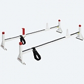 Weather Guard Roof Rack 500 Lb Capacity Square White Steel Set of 2 Bars - 2053
