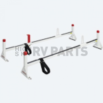 Weather Guard Roof Rack 500 Lb Capacity Square White Steel Set of 2 Bars - 2053