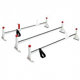 Weather Guard Roof Rack 750 Lb Capacity Square White Steel Set of 3 Bars - 2163