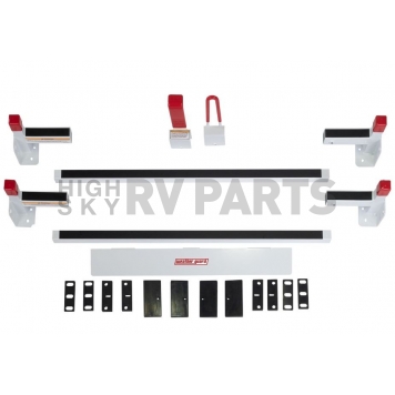 Weather Guard Roof Rack 500 Pound Capacity White Steel Set of 2 Bars - 22001301-1