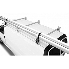 KargoMaster Roof Rack - Square Utility Econo Rain Gutter Mount White Steel Set of 2 - 40823
