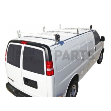 KargoMaster Roof Rack - Square Utility Econo Rain Gutter Mount White Steel Set of 2 - 40823-1