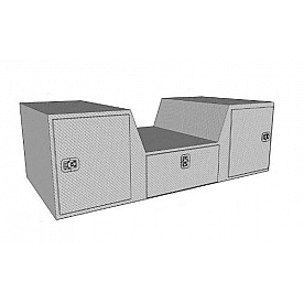 Westin Automotive Tool Box Goose Neck Tailgate Box Black Powder Coated Aluminum - RB257DBT