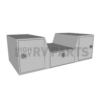 Westin Automotive Tool Box Goose Neck Tailgate Box Black Powder Coated Aluminum - RB257DBT