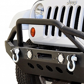 DV8 Bumper Modular Type Steel Black With 2 Round LED Lights - FBSHTB-08