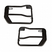 Rugged Door - Tubular Lower Half Powder Coated Black Steel Set Of 2 - 11509.13