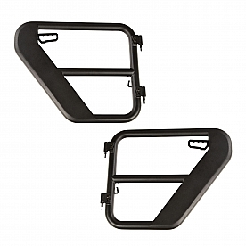 Rugged Door - Tubular Lower Half Powder Coated Black Steel Set Of 2 - 11509.14