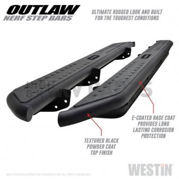 Westin Automotive Nerf Bar 2 Inch Steel Black Textured Powder Coated - 58-54165-1