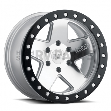 Black Rhino Wheel Crawler - 17 x 8.5 Silver With Natural Face And Black Lip - 1785CRL006135S87