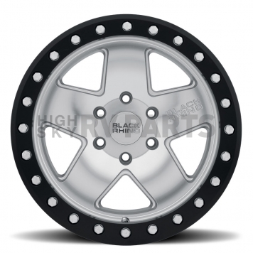 Black Rhino Wheel Crawler - 17 x 8.5 Silver With Natural Face And Black Lip - 1785CRL006135S87-1