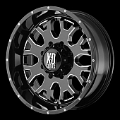 KMC Wheel 17 Inch Diameter 0 Offset Aluminum Black With Natural Accents Single