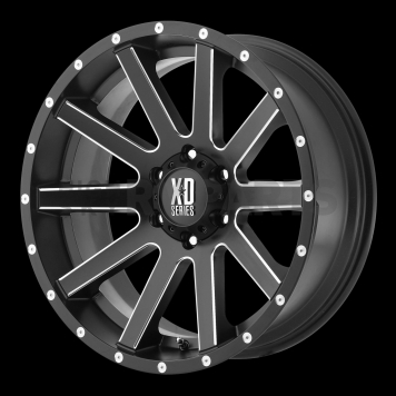 KMC Wheel 17 Inch Diameter 35 Offset Aluminum Black With Natural Accents Single
