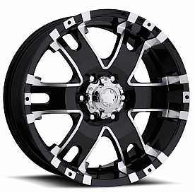 Ultra Wheel Baron 201/202 - 18 x 9 Black With Diamond Cut Accents - 202-8963B