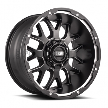 Grid Wheel GD02 - 20 x 10 Black With Natural Accents - GD0220100237F208