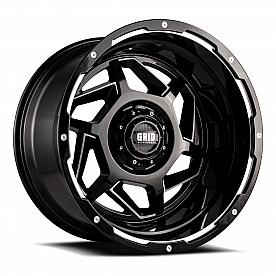 Grid Wheel GD14 - 20 x 10 Black With Natural Accents - GD1420100237M208