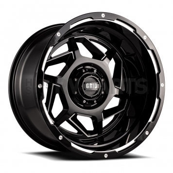 Grid Wheel GD14 - 20 x 9 Black With Natural Accents - GD1420090237M108