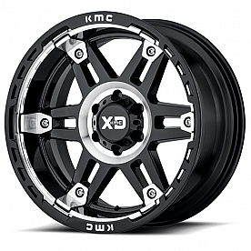 KMC Wheel 20 Diameter -18 Offset Aluminum Black With Natural Face Single
