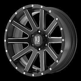 KMC Wheel 20 Diameter 18 Offset Aluminum Black With Natural Flange Single