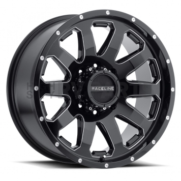 RaceLine Wheel 20 Diameter 18 Offset Aluminum Black With Natural Accents Single